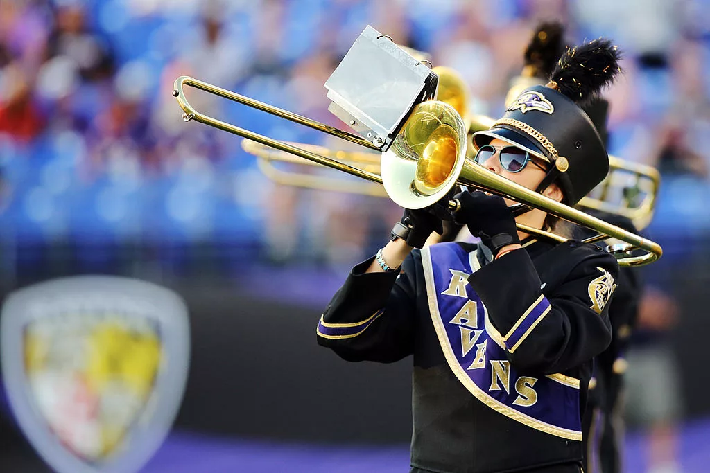 BALTIMORE, MD - AUGUST 15: The Baltimore Ravens marching band preforms during a preseason game between the Ravens and Atlanta Falcons at M&T Bank Stadium on August 15, 2013 in Baltimore, Maryland. (Photo by Rob Carr/Getty Images)