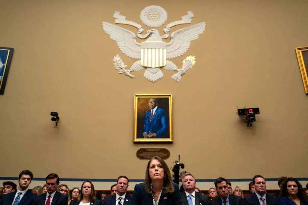 WASHINGTON, DC - JULY 22: United States Secret Service Director Kimberly Cheatle testifies before the House Oversight and Accountability Committee during a hearing at the Rayburn House Office Building on July 22, 2024 in Washington, DC. The beleaguered leader of the United States Secret Service has vowed cooperation with all investigations into the agency following the attempted assassination of former President Donald Trump. (Photo by Kent Nishimura/Getty Images)