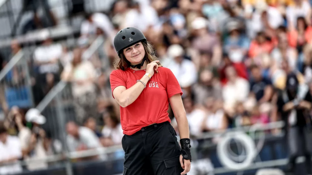 BUDAPEST, HUNGARY - JUNE 23: Ruby Lilley of the United States competes during the women's park final at the Olympic Qualifier Series on June 23, 2024 in Budapest, Hungary. (Photo by David Balogh/Getty Images)