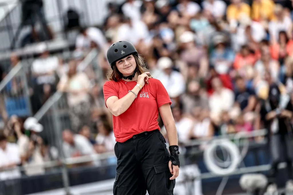 BUDAPEST, HUNGARY - JUNE 23: Ruby Lilley of the United States competes during the women's park final at the Olympic Qualifier Series on June 23, 2024 in Budapest, Hungary. (Photo by David Balogh/Getty Images)