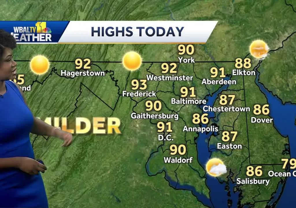Meteorologist Dalencia Jenkins says it will be another sunny day to close out the weekend in Maryland