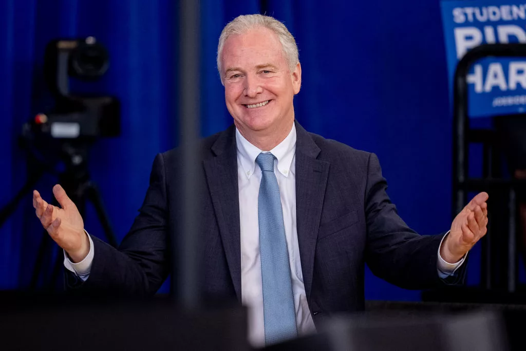 LANDOVER, MARYLAND - JUNE 7: Sen. Chris Van Hollen (D-MD) arrives to speak at a campaign event for Maryland Democratic candidate for U.S. Senate and Prince George's County Executive Angela Alsobrooks on Gun Violence Awareness Day at Kentland Community Center on June 7, 2024 in Landover, Maryland. After winning a hard fought Democratic primary, Alsobrooks is challenging Larry Hogan, the popular Republican candidate who has served two terms as Maryland Governor, for U.S. Senate in Maryland. (Photo by Andrew Harnik/Getty Images)