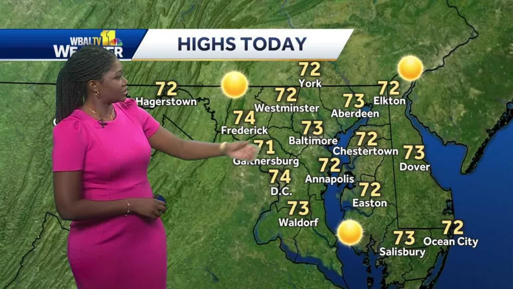 Meteorologist Dalencia Jenkins a pleasant weather pattern settles in Maryland