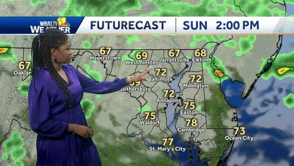 Meteorologist Dalencia Jenkins is tracking possible wet weather for gametime in Maryland