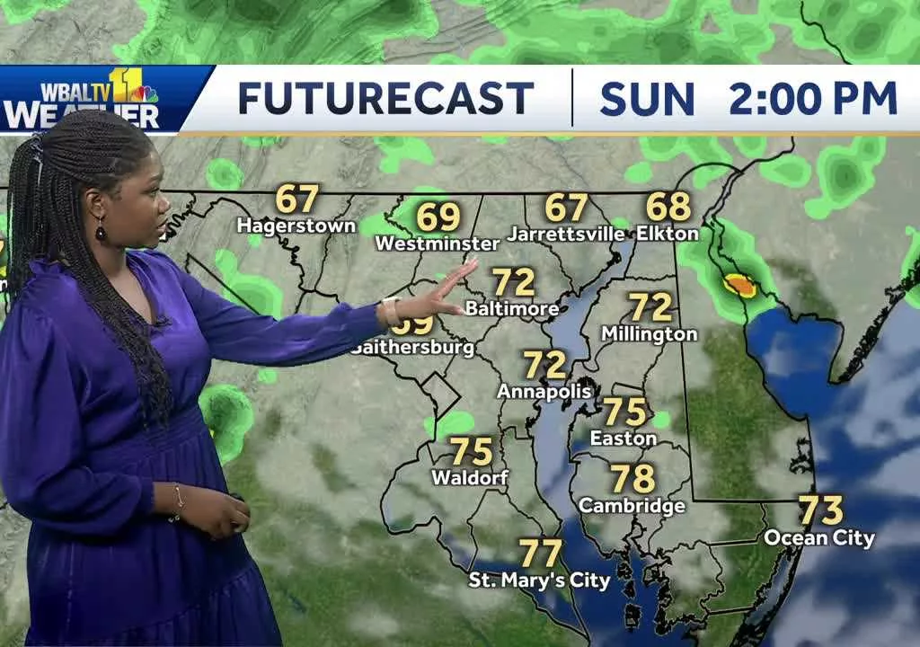 Meteorologist Dalencia Jenkins is tracking possible wet weather for gametime in Maryland