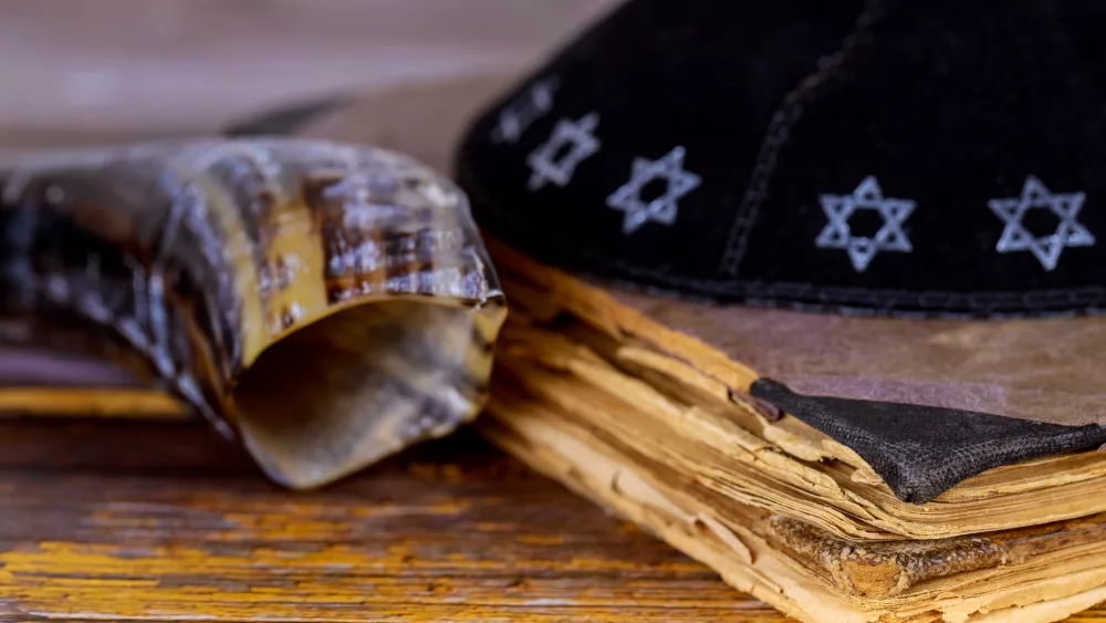 Still Life of Jewish symbols for Rosh Hashana - stock photo