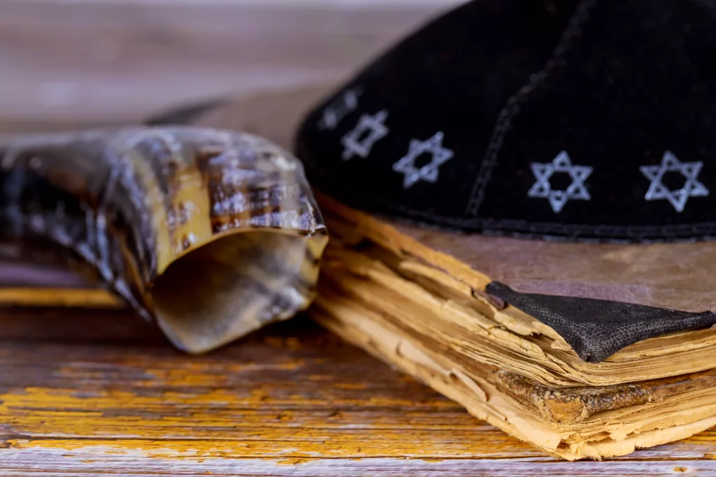 Still Life of Jewish symbols for Rosh Hashana - stock photo