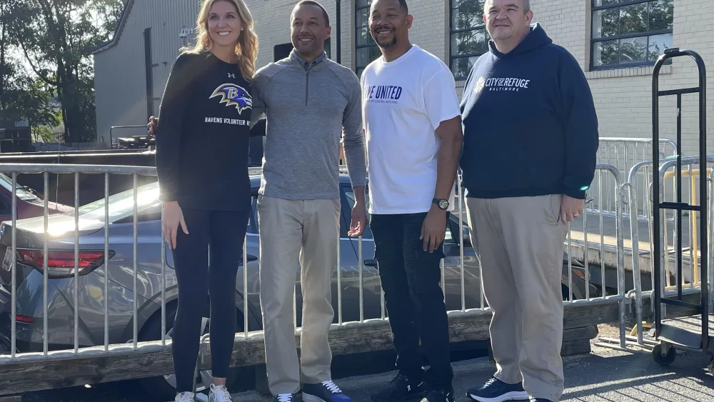 Ravens team president Sashi Brown is at City of Refuge in Baltimore today