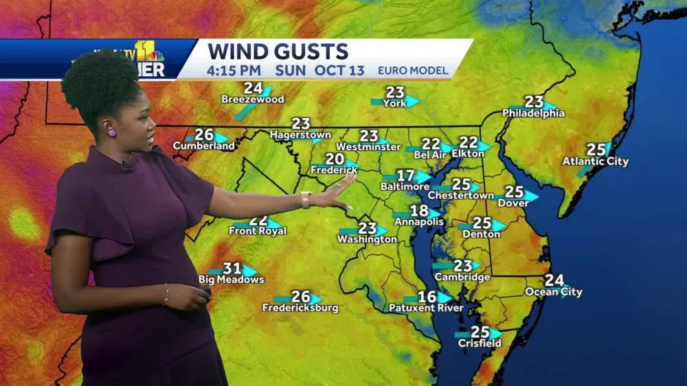 Meteorologist Dalencia Jenkins says it will be a summer-like gameday forecast in Maryland