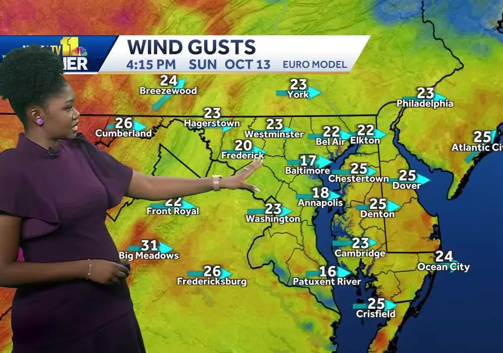 Meteorologist Dalencia Jenkins says it will be a summer-like gameday forecast in Maryland