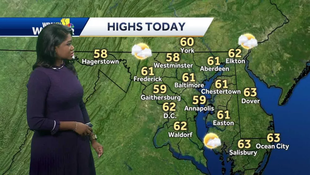 Meteorologist Dalencia Jenkins says there will be a mild to start the new week in Maryland