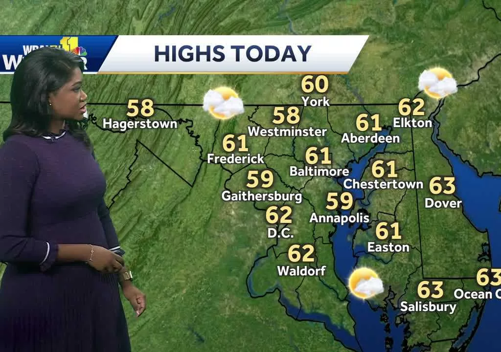 Meteorologist Dalencia Jenkins says there will be a mild to start the new week in Maryland