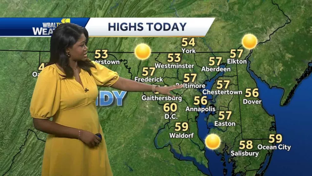 Meteorologist Dalencia Jenkins says today will be a slightly warmer day across Maryland