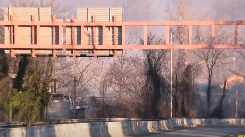 Massive wind-fueled fire at Camp Small in north Baltimore shuts down I-83, Light Rail overnight