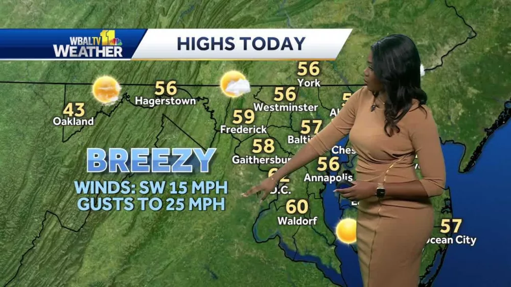 Meteorologist Dalencia Jenkins says it is going to be a mild and breezy afternoon in Maryland