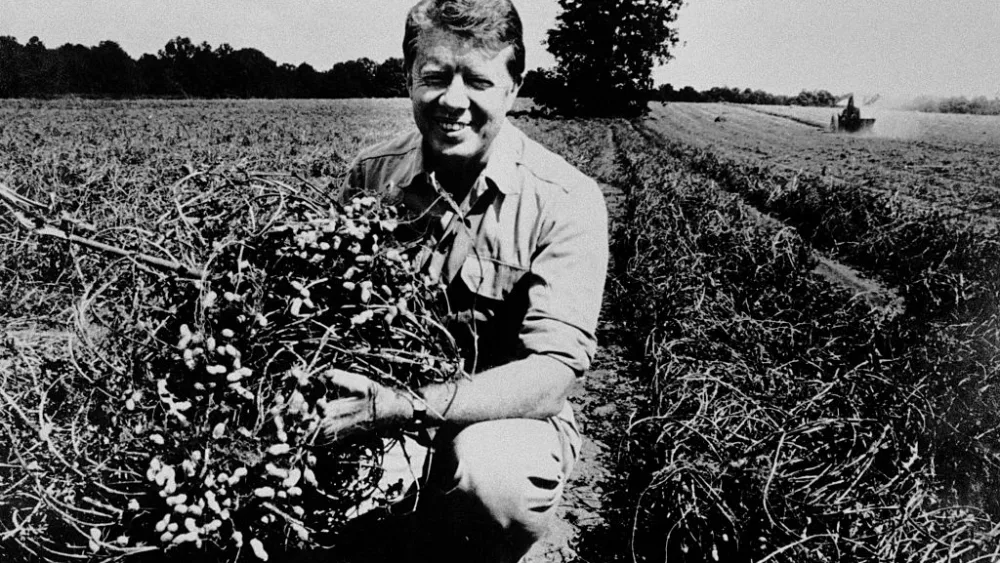 James Earl "Jimmy" Carter, Jr., the thirty-ninth president of the United States, 1977-1981. Carter attended the U.S. Naval Academy at Annapolis, Maryland, then returned to run his family's peanut farm in Plains, Georgia, before serving as the governor of Georgia from 1970-1975. (Photo by © CORBIS/Corbis via Getty Images)