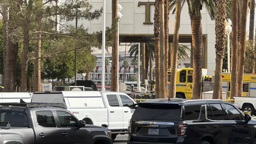 Firework mortars and camp fuel canisters were found stuffed into the back of the Tesla Cybertruck that exploded outside President-elect Donald Trump’s Las Vegas hotel early Wednesday. The blast killed a suspect inside the vehicle and sparked an intense investigation into possible terrorism. Las Vegas Metropolitan Police and Clark County Fire Department officials said that a person died inside the futuristic-looking pickup truck. Seven people nearby suffered minor injuries. Authorities were still working late Wednesday afternoon to get the body out of the vehicle and start processing the evidence inside. Authorities say terrorism has not been ruled out