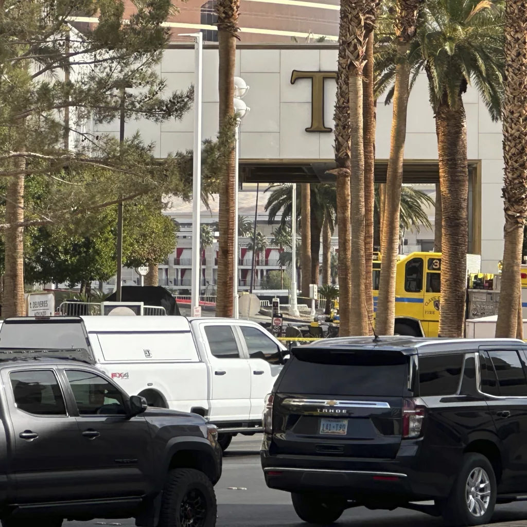 Firework mortars and camp fuel canisters were found stuffed into the back of the Tesla Cybertruck that exploded outside President-elect Donald Trump’s Las Vegas hotel early Wednesday. The blast killed a suspect inside the vehicle and sparked an intense investigation into possible terrorism. Las Vegas Metropolitan Police and Clark County Fire Department officials said that a person died inside the futuristic-looking pickup truck. Seven people nearby suffered minor injuries. Authorities were still working late Wednesday afternoon to get the body out of the vehicle and start processing the evidence inside. Authorities say terrorism has not been ruled out