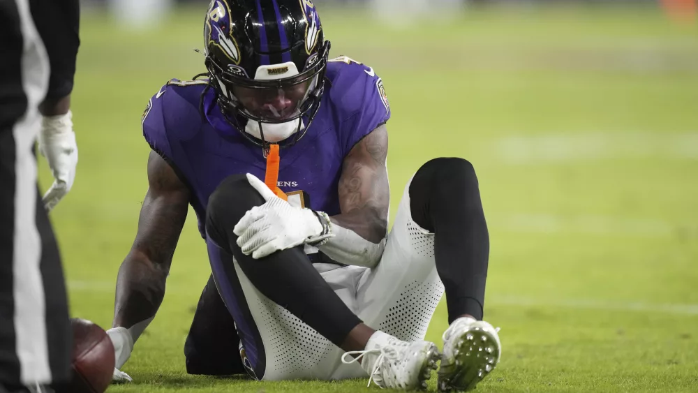 Baltimore Ravens coach John Harbaugh says receiver Zay Flowers’ knee injury is not season ending. But Harbaugh gave no assurances about a quick return. He says Flowers will be day to day. Flowers hurt his knee in Saturday’s victory over Cleveland. The Ravens face Pittsburgh this coming Saturday to begin the postseason. Flowers this season became the first Ravens wide receiver to earn Pro Bowl honors. He caught 74 passes for 1,059 yards and four touchdowns. Harbaugh says running back Justice Hill and offensive lineman Patrick Mekari are trending well after illness limited them last weekend.