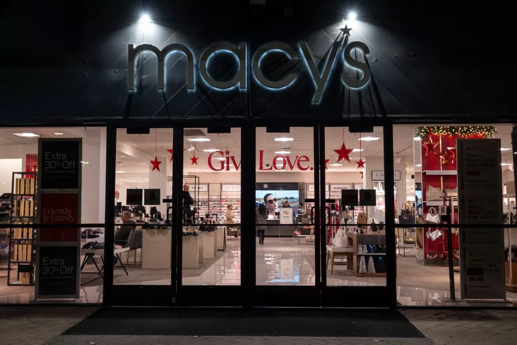 SAN DIEGO, CALIFORNIA - DECEMBER 5: A Macy's department store at the Westfield UTC shopping center on December 5, 2024 in San Diego, California. (Photo by Kevin Carter/Getty Images)