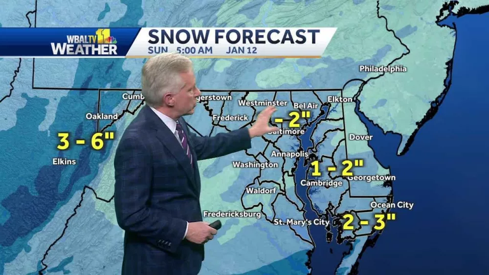 Most parts of the state will see one or two inches of snow on Saturday, but areas more to the west and south could see higher totals.