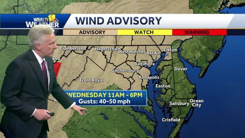 Parts of state under wind advisories on Wednesday