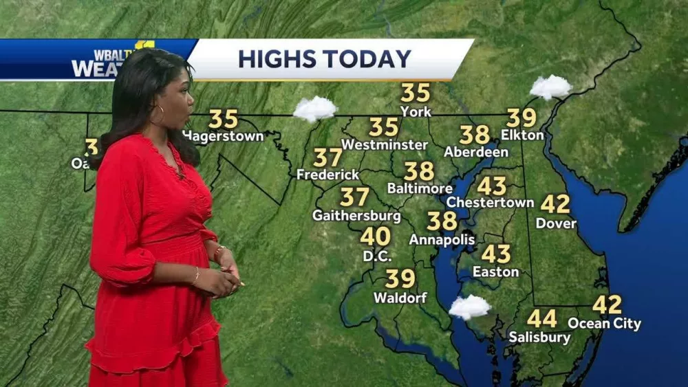 Meteorologist Dalencia Jenkins says it is going to be chillier and cloudier to close out the weekend in Maryland