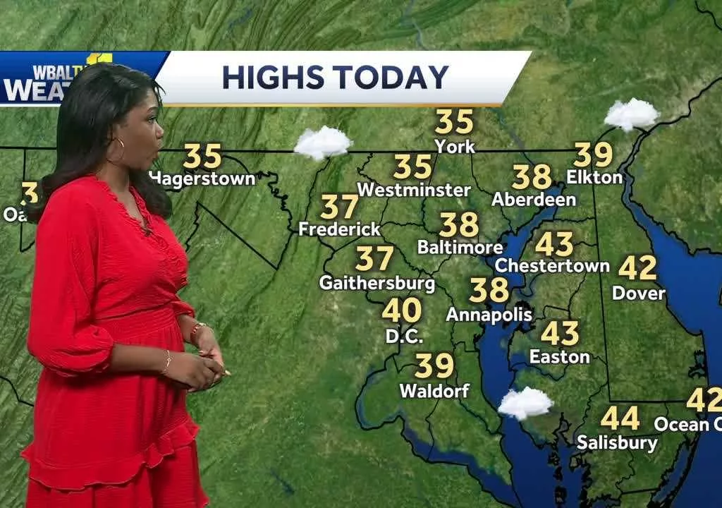 Meteorologist Dalencia Jenkins says it is going to be chillier and cloudier to close out the weekend in Maryland