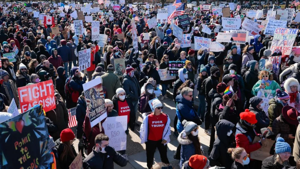 Thousands of people protest in Washington, D.C., and across the U.S. on Presidents Day