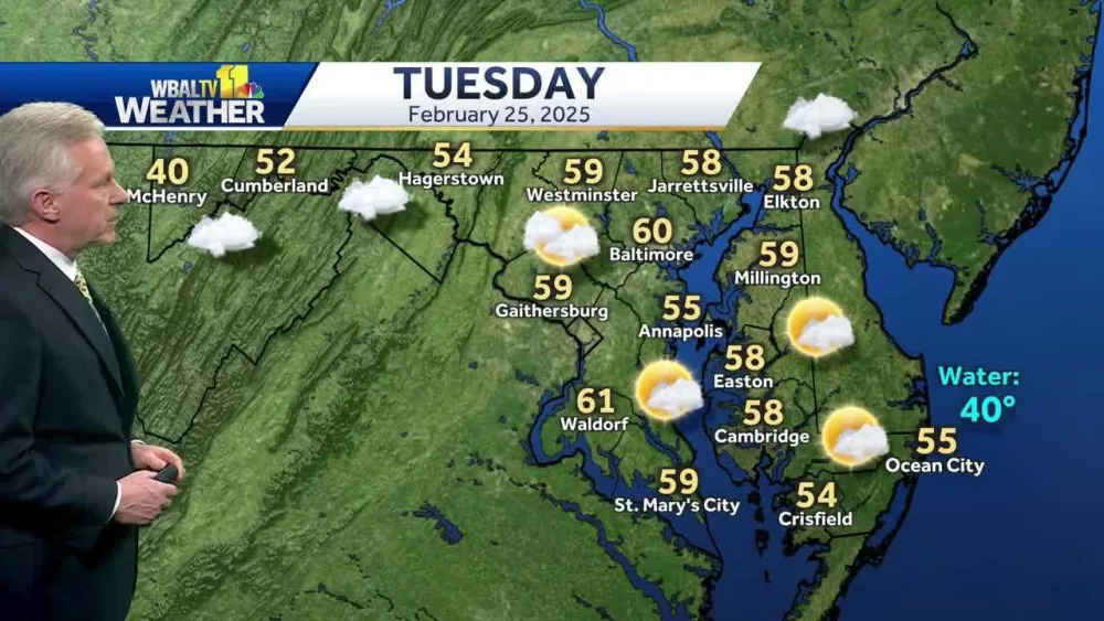 Temps may reach 60 degrees on Tuesday