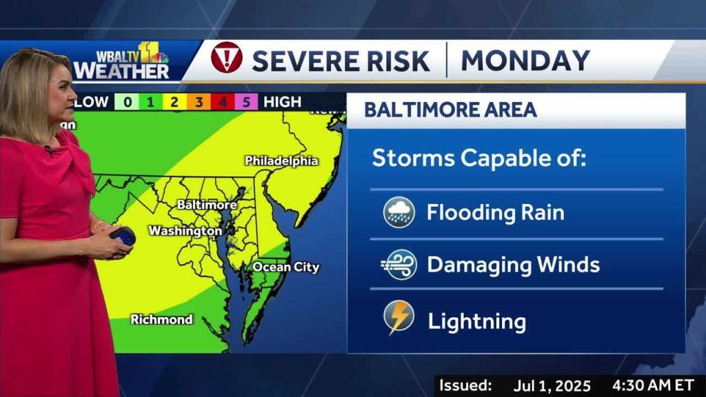 Severe thunderstorms Tuesday for an Alert Day in Maryland WBAL