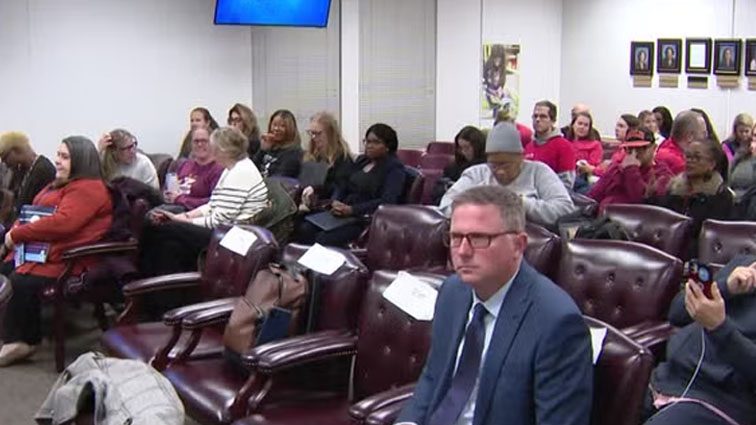 Teachers show up to school board meeting, demand fix related to payroll issues