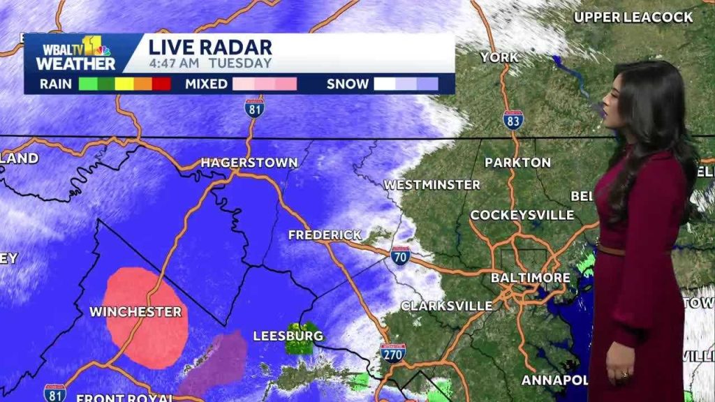 Wintry mix of wet snow, rain across Maryland’s forecast Tuesday