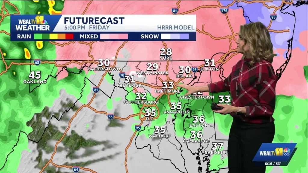 Alert Day Friday: Sleet, freezing rain afternoon, evening in parts of Maryland