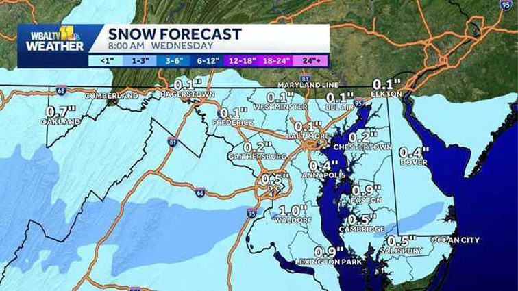 Impact Weather: Snow across Baltimore region Tuesday could create slick ...