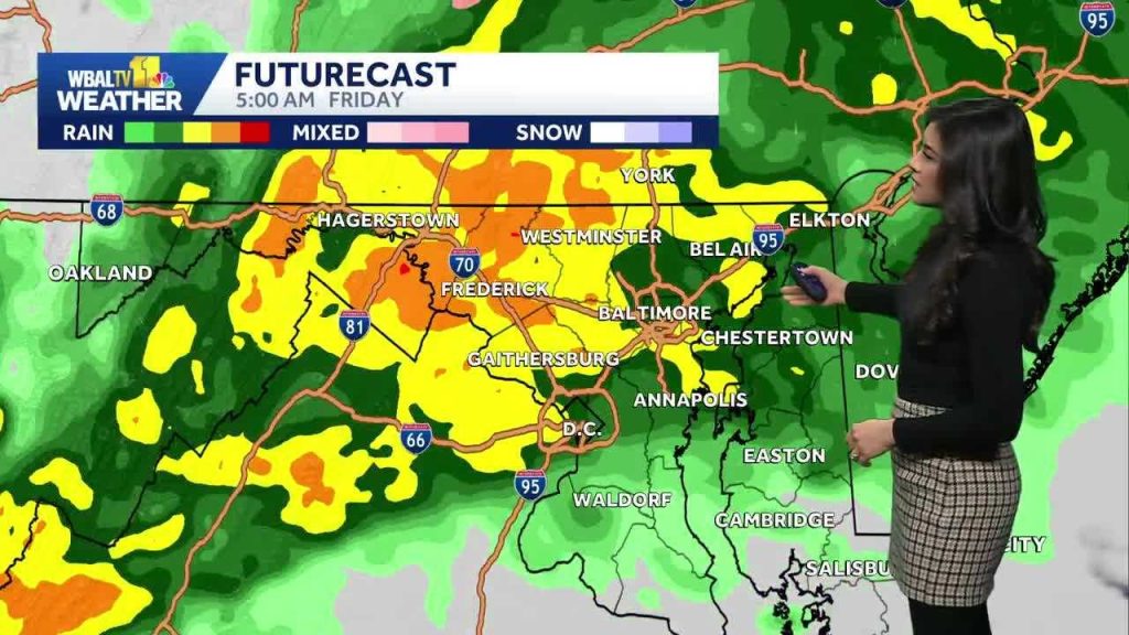 Weather: Rain showers over the next couple of days in Maryland