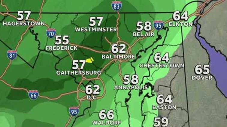 Weather: Widespread showers expected across Baltimore on Wednesday