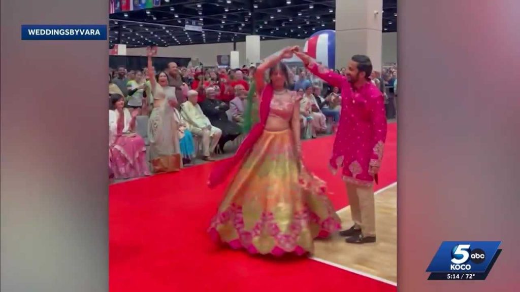 Oklahoma couple’s wedding weekend goes viral for sheltering with volleyball teams during tornado