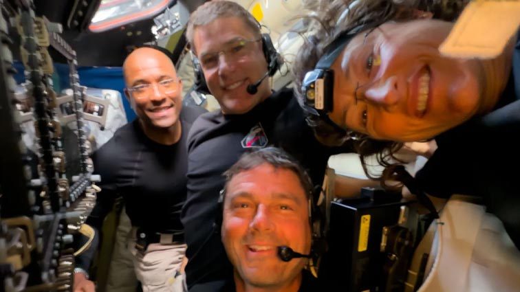 Artemis II astronauts make long-distance call to the space station as they head home