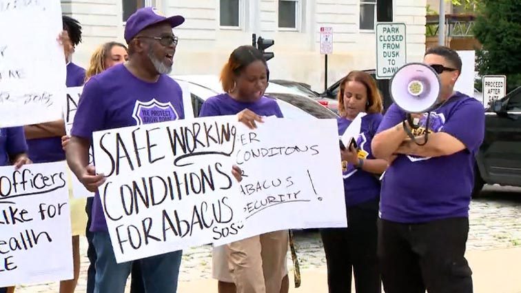 Baltimore security guards strike, accuse Abacus of union retaliation