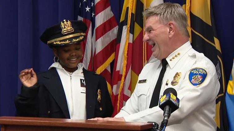 Baltimore City Public Schools student becomes police commissioner for a day