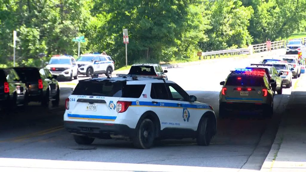 Baltimore County police officer, suspect, bystander struck in exchange of gunfire in Pikesville