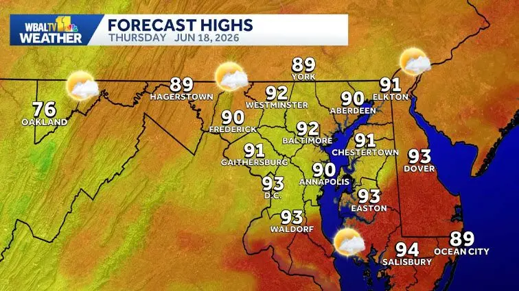 Weather: Hotter Thursday with isolated storms in the Baltimore area ...
