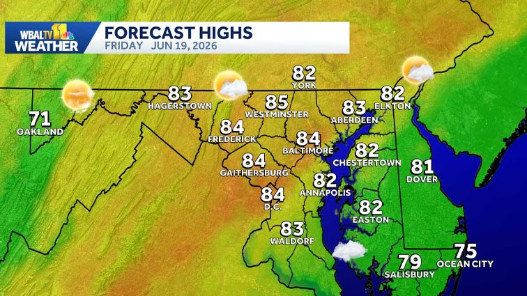 Weather: Showers possible Friday morning in the Baltimore area