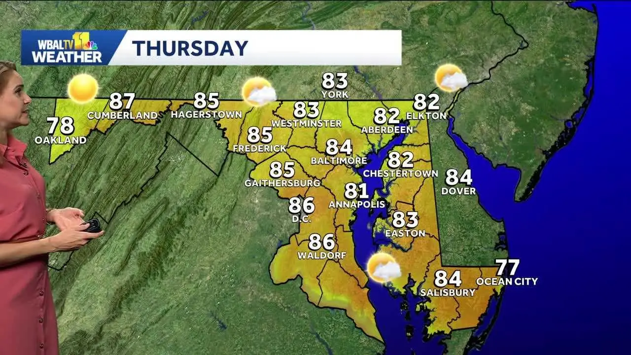 Satellite Metro Map 80s on Thursday in the Baltimore Metro | WBAL Baltimore News