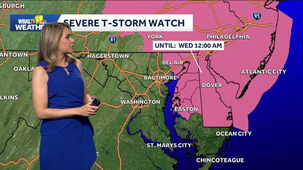 Severe Thunderstorm Watch for parts of Maryland Tuesday evening