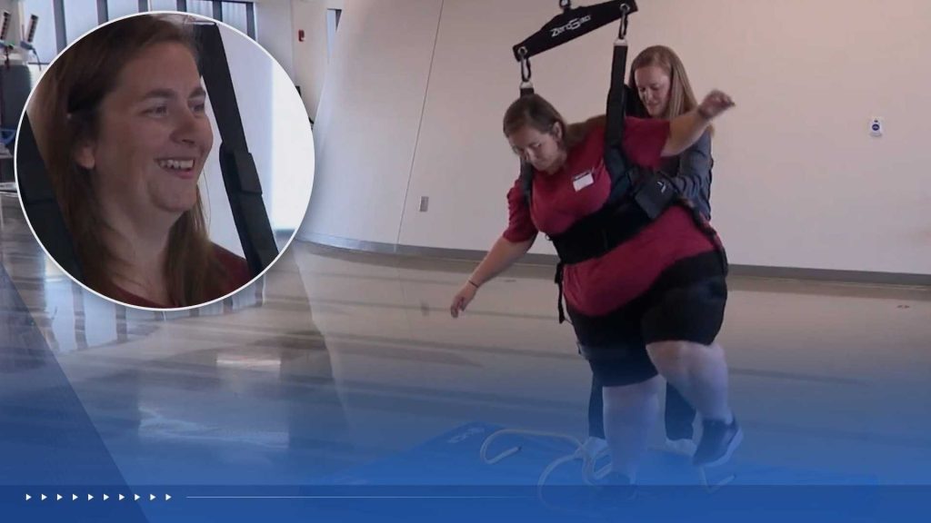 Mom of three learns to walk again with help from new technology