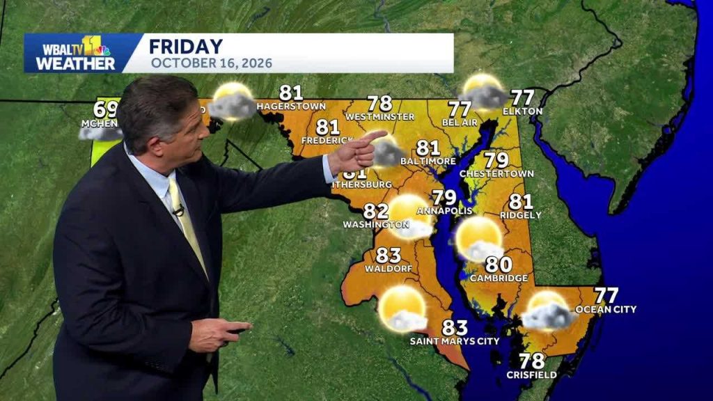 Weather: Showers and much cooler Thursday in Maryland