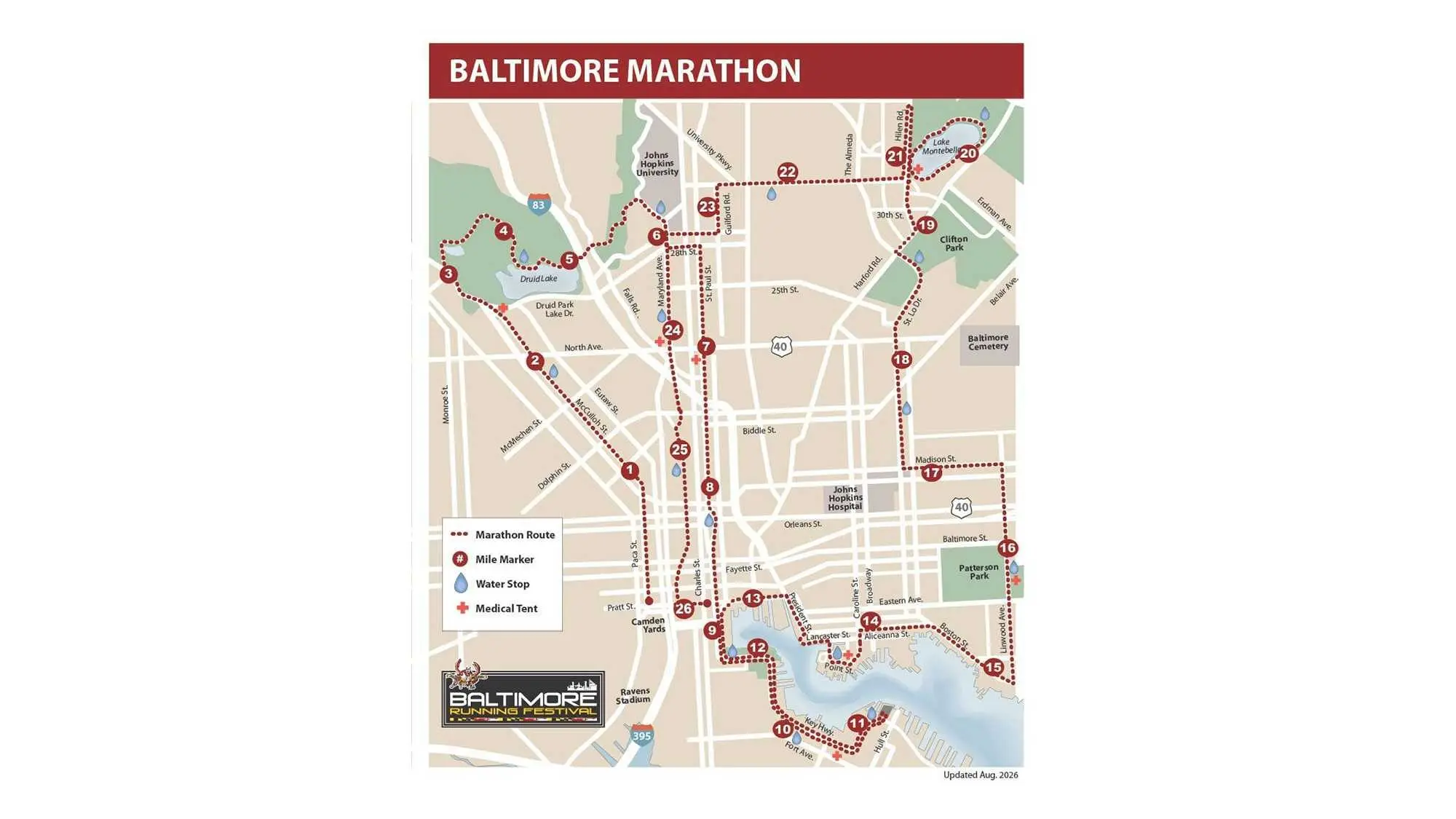 MAP | 2026 Baltimore Marathon Route | WBAL Baltimore News