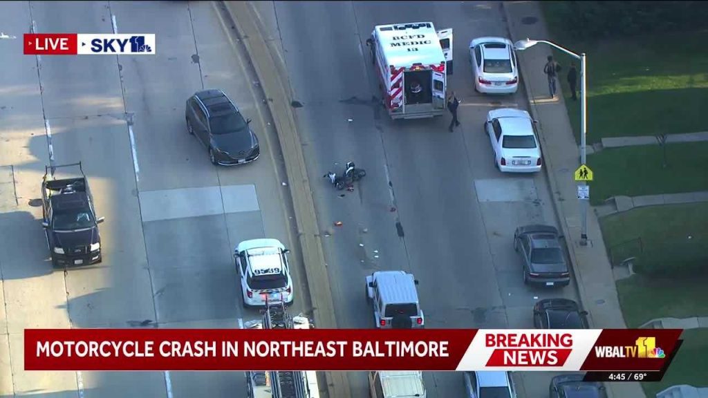Motorcycle crash shuts down Moravia Road in Northeast Baltimore